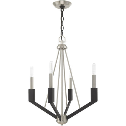 Four Light Dimmable Chandelier With Shades