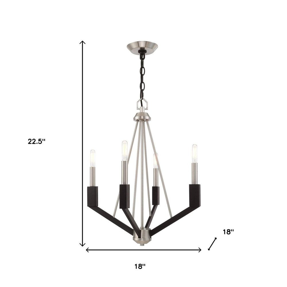 Four Light Dimmable Chandelier With Shades