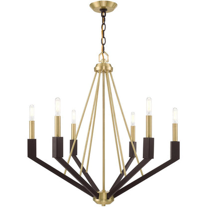 Six Light Dimmable Chandelier With Shades