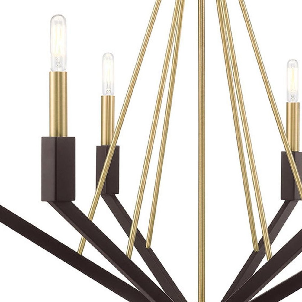Six Light Dimmable Chandelier With Shades