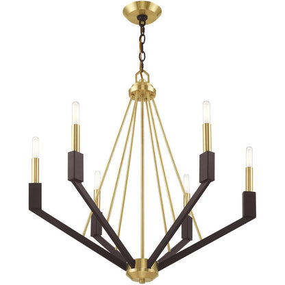 Six Light Dimmable Chandelier With Shades