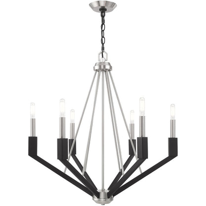 Six Light Dimmable Chandelier With Shades