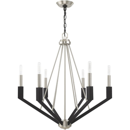 Six Light Dimmable Chandelier With Shades