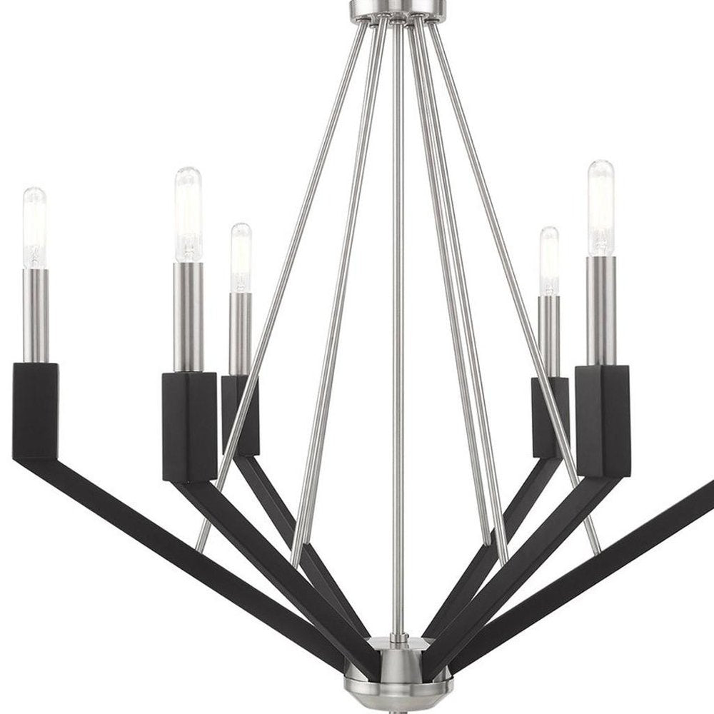 Six Light Dimmable Chandelier With Shades