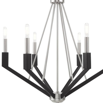 Six Light Dimmable Chandelier With Shades