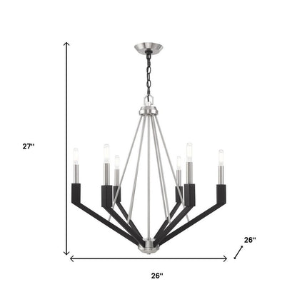 Six Light Dimmable Chandelier With Shades
