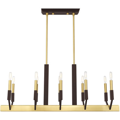 Ten Light Dimmable Chandelier With Shades