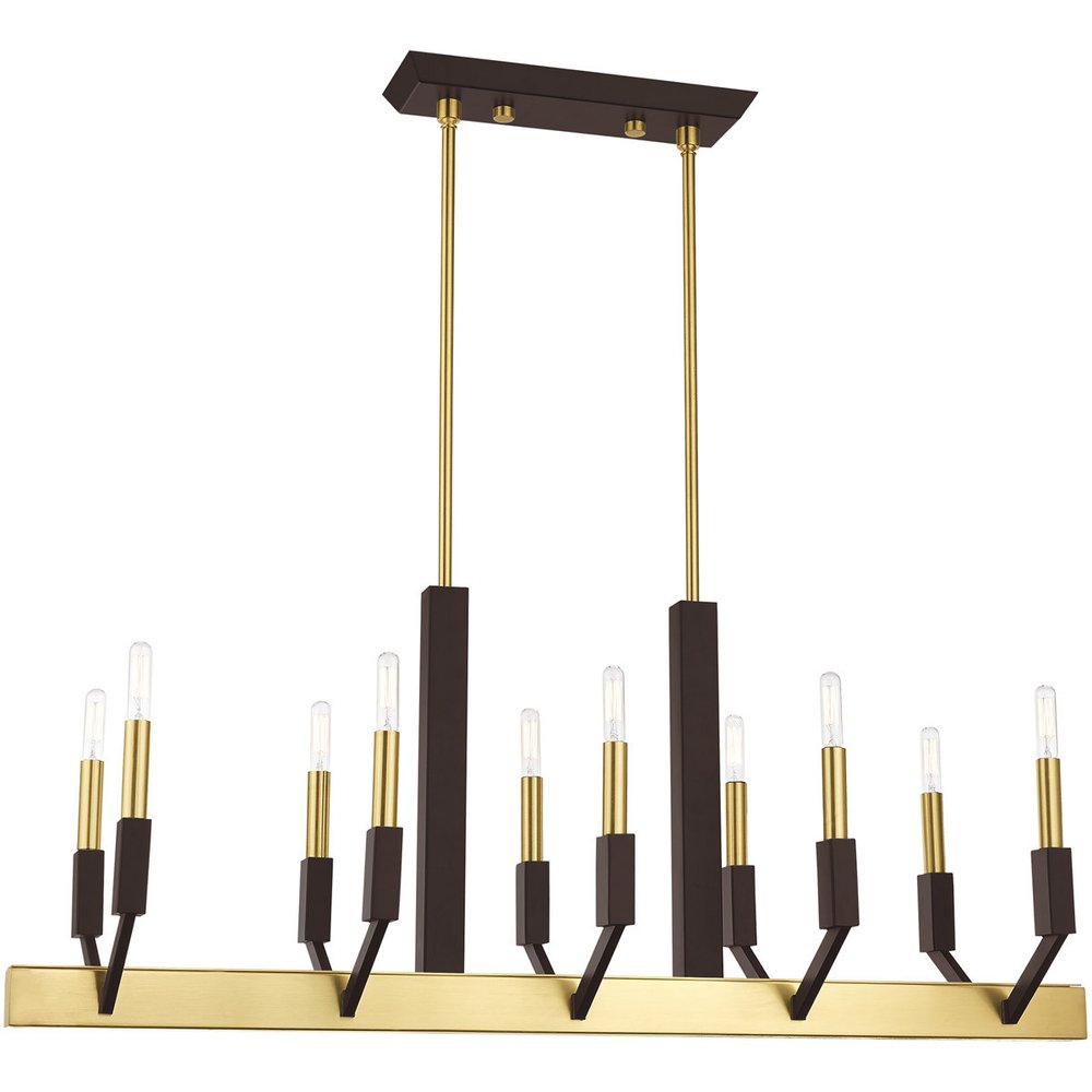 Ten Light Dimmable Chandelier With Shades