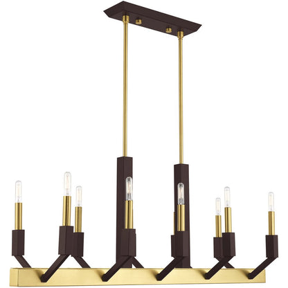 Ten Light Dimmable Chandelier With Shades