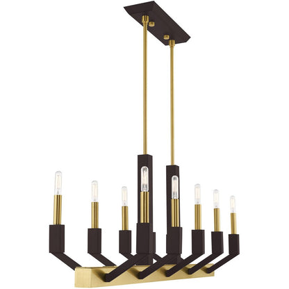 Ten Light Dimmable Chandelier With Shades