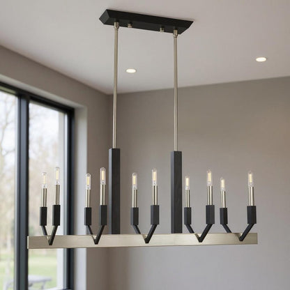 Ten Light Dimmable Chandelier With Shades