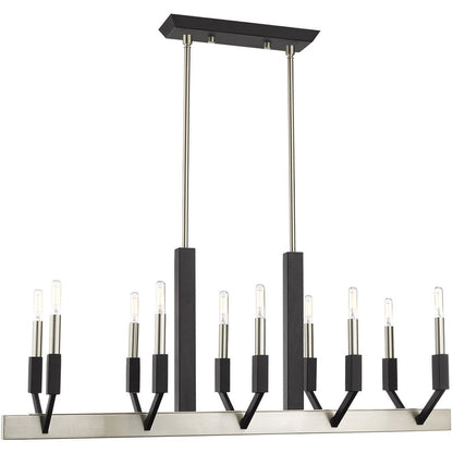 Ten Light Dimmable Chandelier With Shades