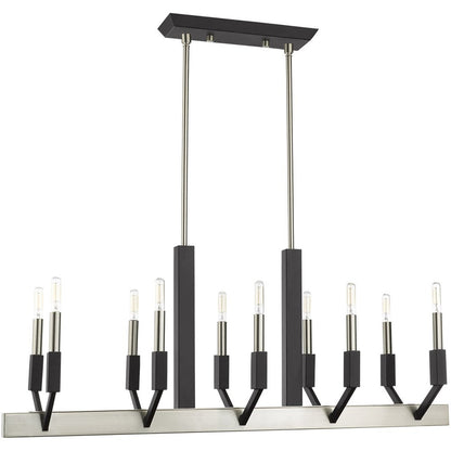 Ten Light Dimmable Chandelier With Shades