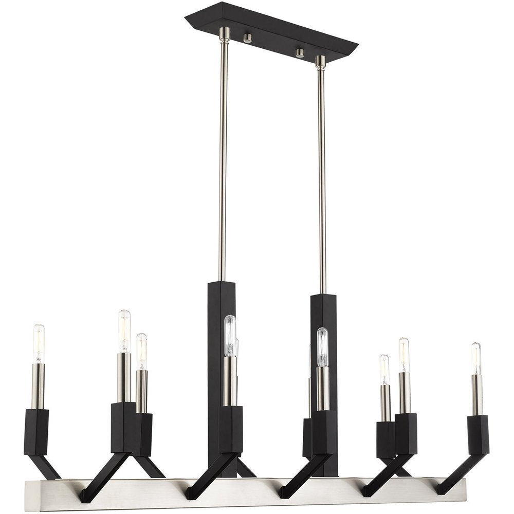 Ten Light Dimmable Chandelier With Shades