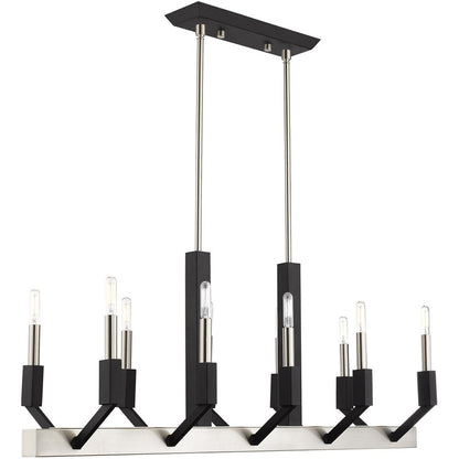 Ten Light Dimmable Chandelier With Shades