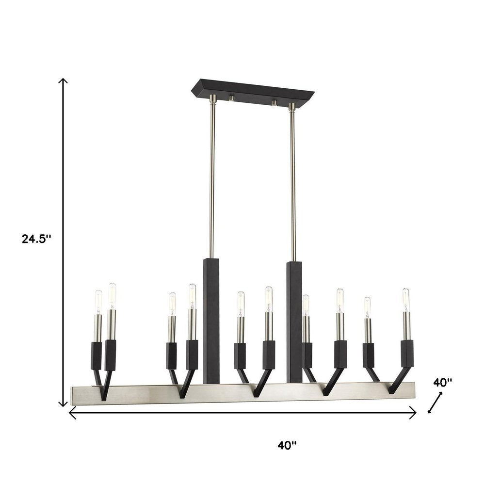 Ten Light Dimmable Chandelier With Shades