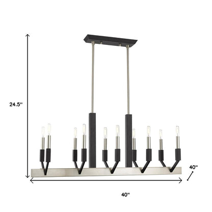 Ten Light Dimmable Chandelier With Shades