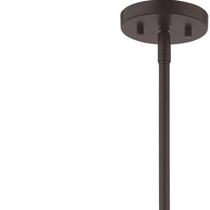 Bronze Four Light Dimmable Chandelier With Shades
