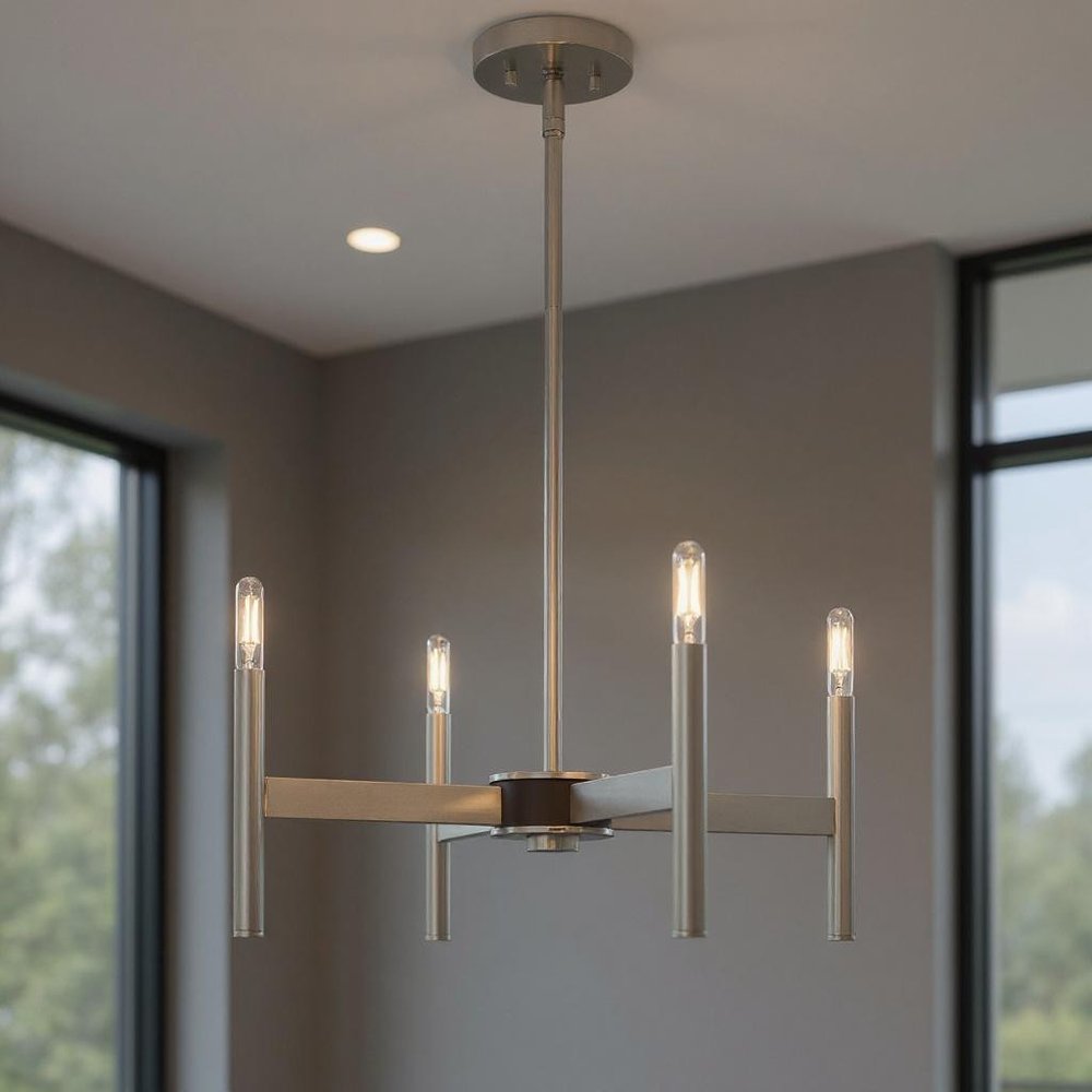 Four Light Dimmable Chandelier With Shades