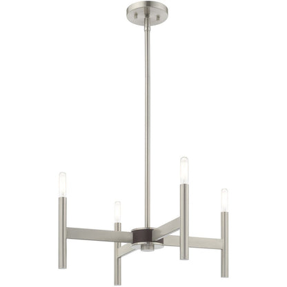 Four Light Dimmable Chandelier With Shades