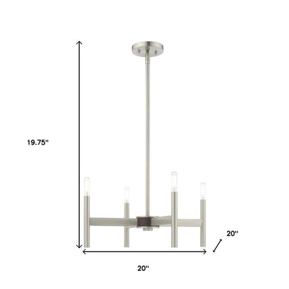 Four Light Dimmable Chandelier With Shades