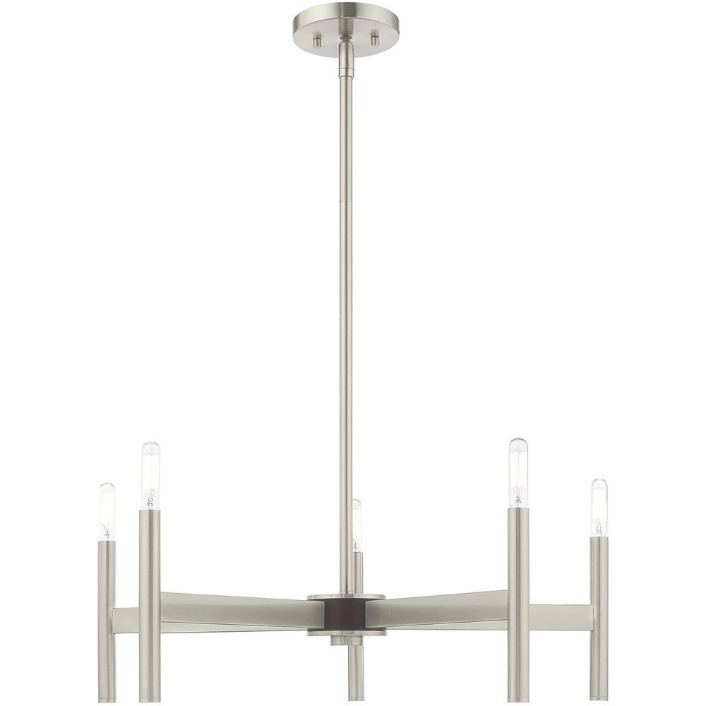 Five Light Dimmable Chandelier With Shades