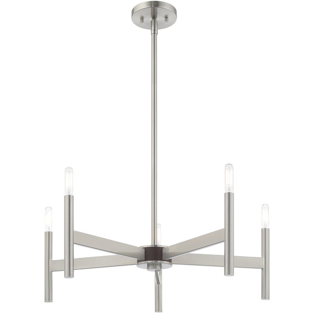 Five Light Dimmable Chandelier With Shades