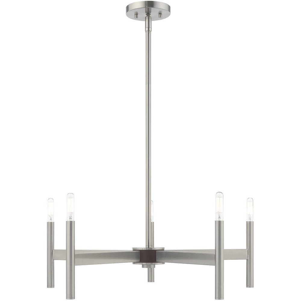 Five Light Dimmable Chandelier With Shades