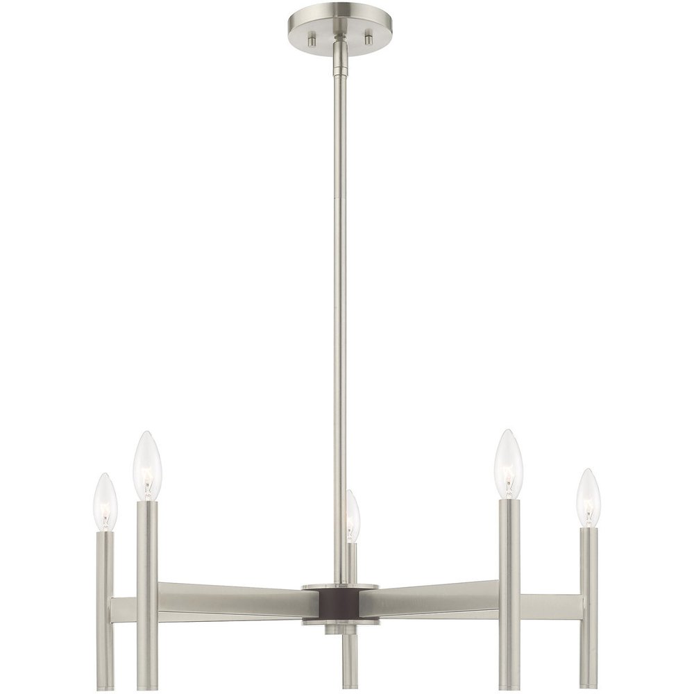Five Light Dimmable Chandelier With Shades