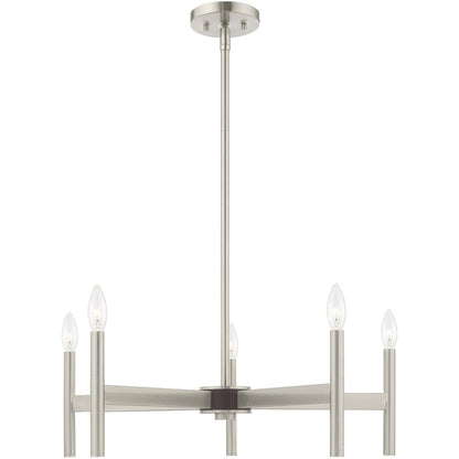 Five Light Dimmable Chandelier With Shades