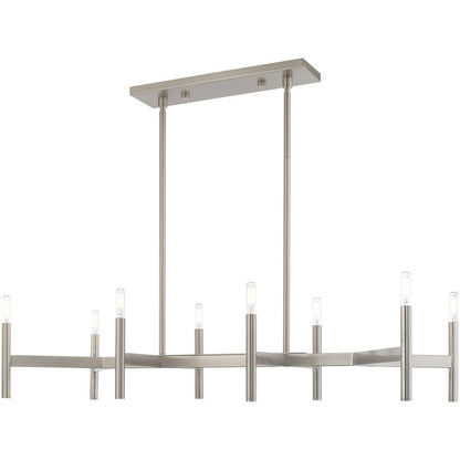 Eight Light Dimmable Chandelier With Shades