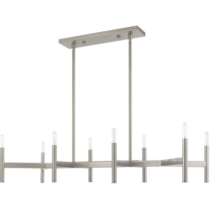 Eight Light Dimmable Chandelier With Shades
