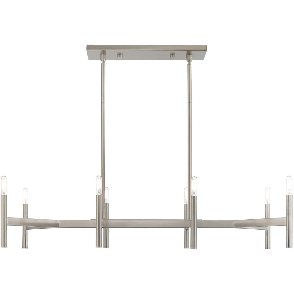 Eight Light Dimmable Chandelier With Shades