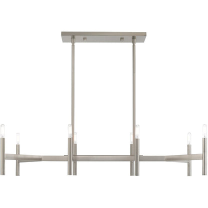 Eight Light Dimmable Chandelier With Shades