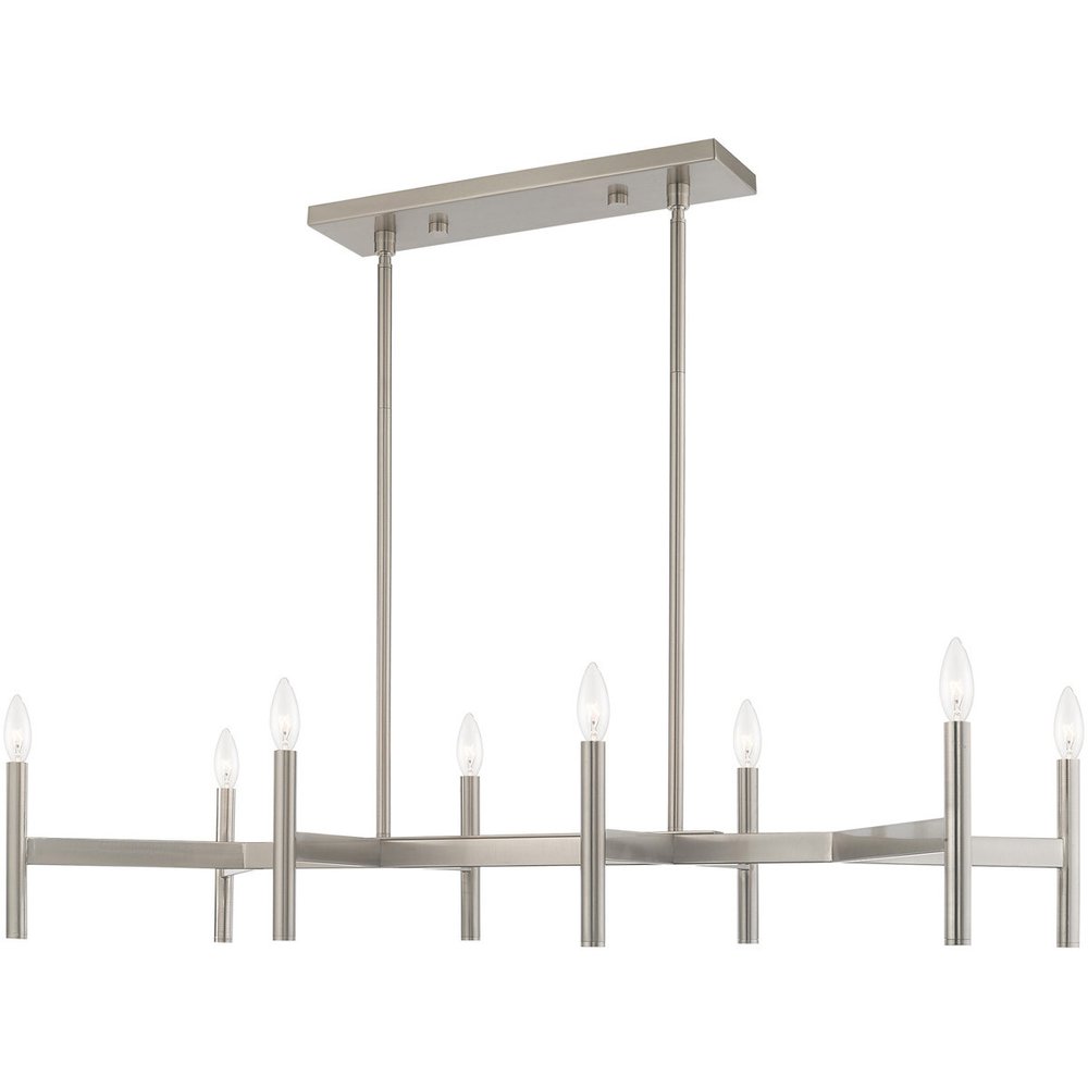 Eight Light Dimmable Chandelier With Shades