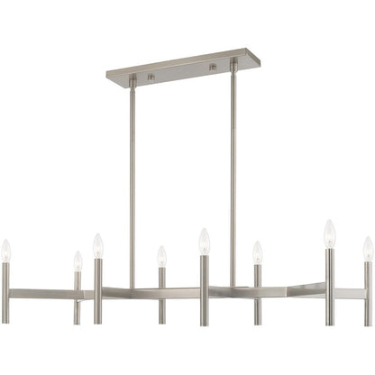 Eight Light Dimmable Chandelier With Shades