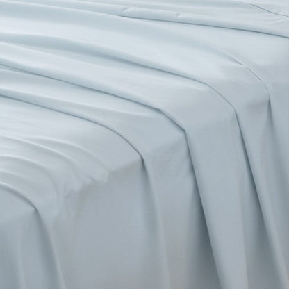 Four Piece Light Blue Cotton Queen Sheet Set