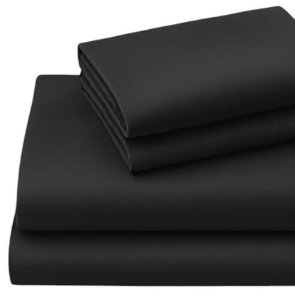 Four Piece Charcoal Cotton Queen Sheet Set