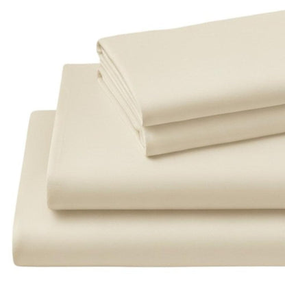 Four Piece Ivory Cotton Queen Sheet Set