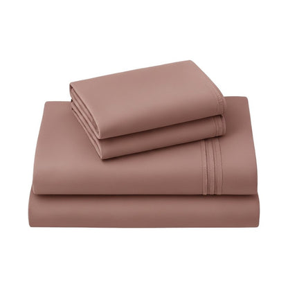 Four Piece Pink Cotton King Sheet Set