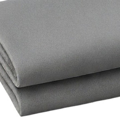 Set of Two Light Gray Cotton King Pillowcases