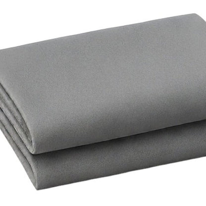 Set of Two Light Gray Cotton King Pillowcases