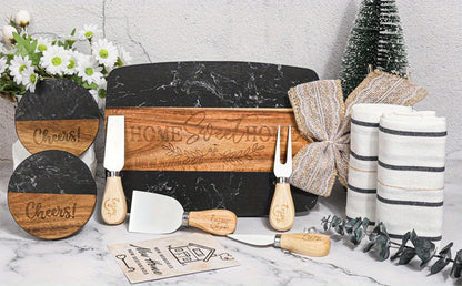 Set of Two Brown Live Edge Solid Wood Cooking Utensil Sets