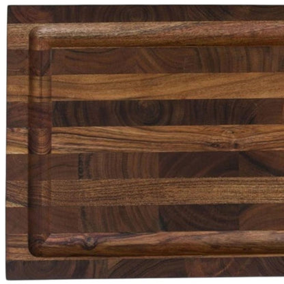 16" Brown Solid Wood Cutting Board With Juice Groove