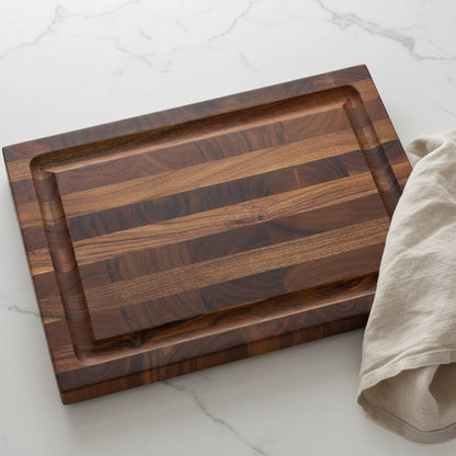 16" Brown Solid Wood Cutting Board With Juice Groove