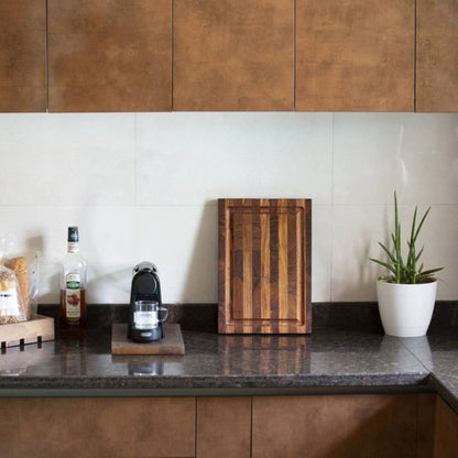16" Brown Solid Wood Cutting Board With Juice Groove