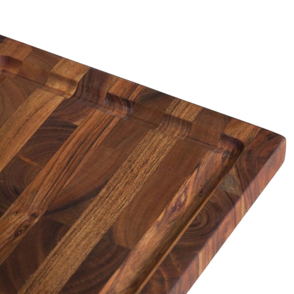 16" Brown Solid Wood Cutting Board With Juice Groove