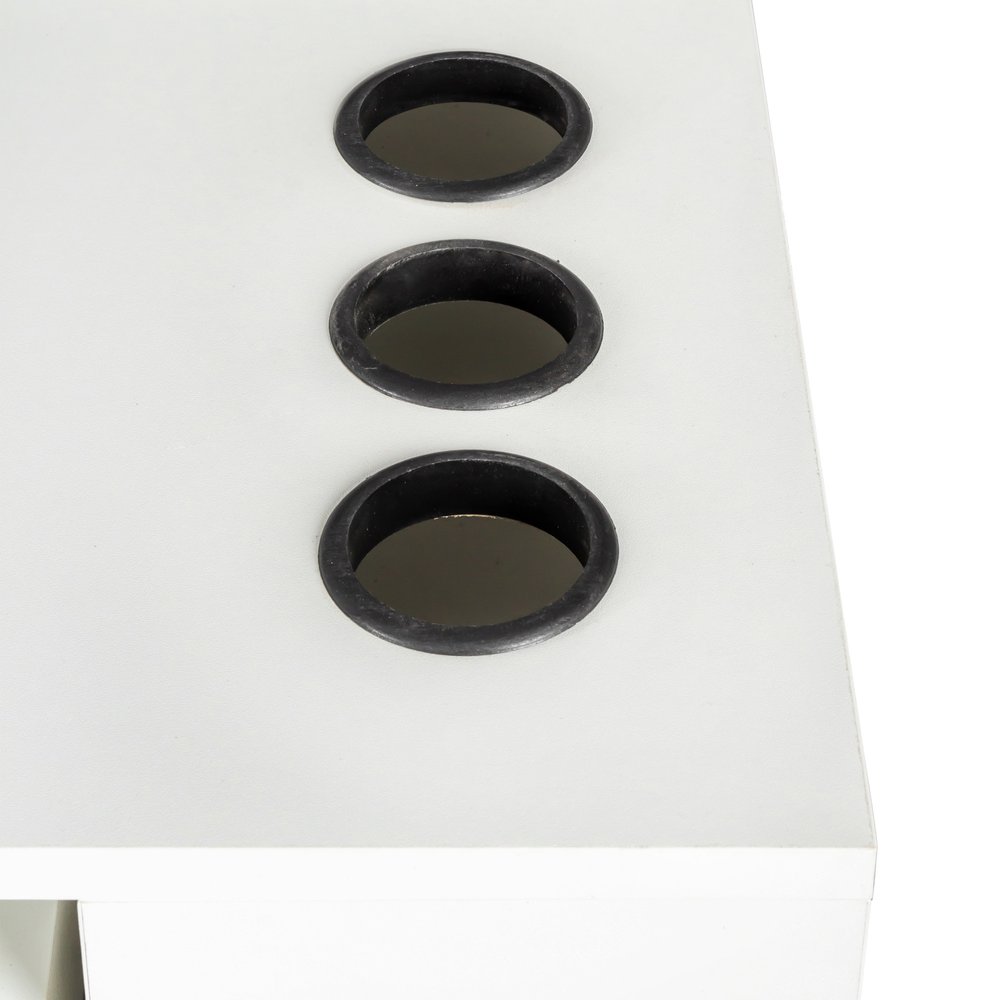 40" White Wood Mirrored Two Drawer Vanity Table