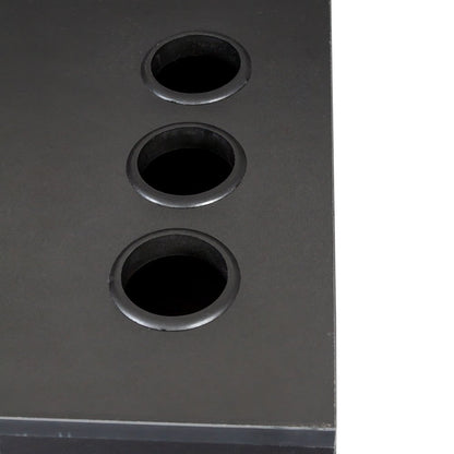 40" Black Wood Mirrored Two Drawer Vanity Table