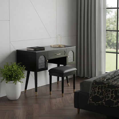 40" Black Wood Vanity Table